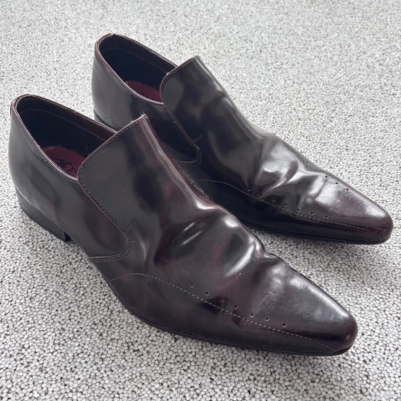 Red Tape Men's Cordovan Patent Leather Pointed Toe Loafer Dress Shoes 12 US - Picture 2 of 15